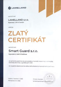 Certifikát Lamelland